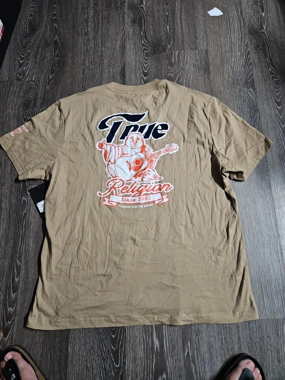 True Religion Tan Graphic Logo Short-Sleeve Tee